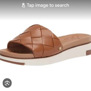 Sam Edelman Women’s Adaley woven brown leather slide sandals size 8.5
